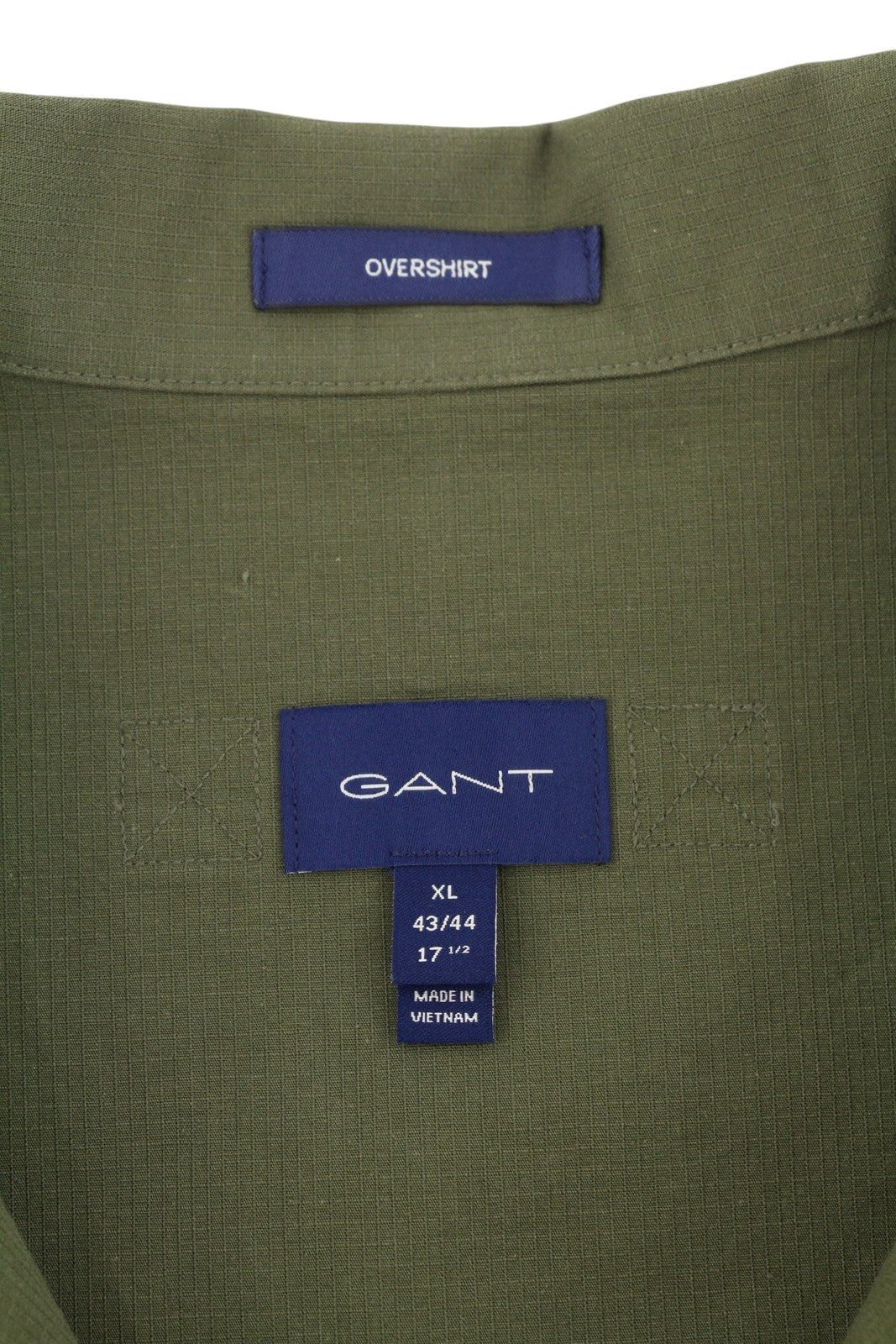GANT Ripstop Overshirt Men Jacket XL Racing Green Button-Up Patch Pocket Thin