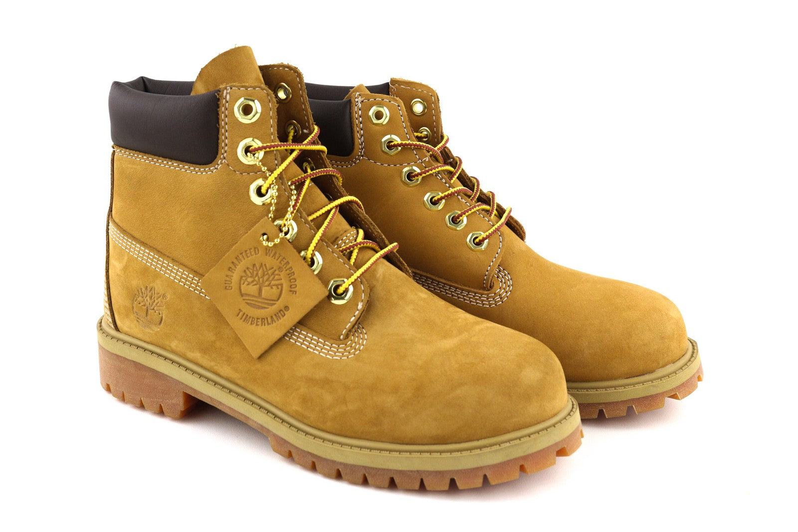 TIMBERLAND 12909-A3430 berniukiški batai EU35/35.5 rudi odiniai klasikiniai aulinukai su raišteliais 