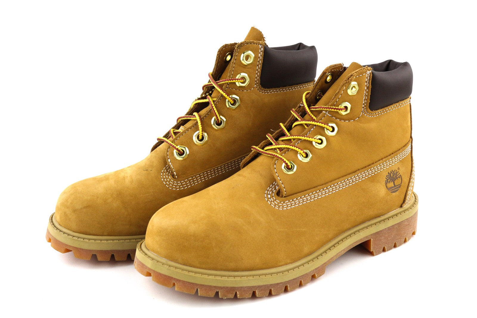 TIMBERLAND 12909-A3430 berniukiški batai EU35/35.5 rudi odiniai klasikiniai aulinukai su raišteliais 