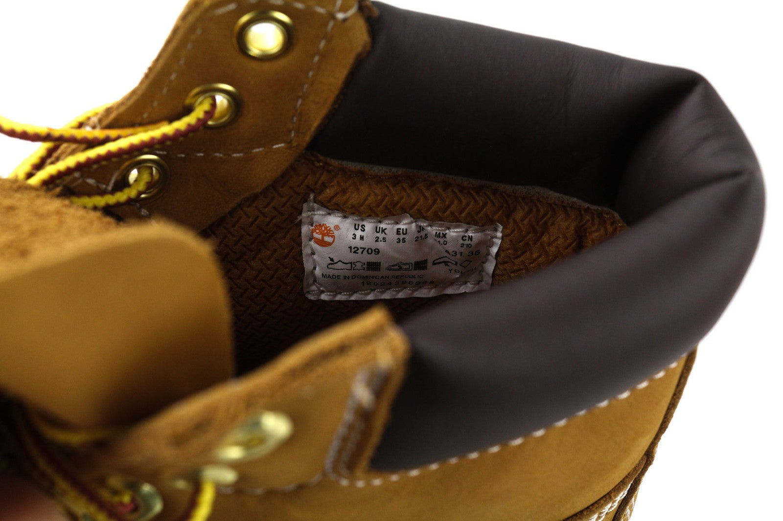 TIMBERLAND 12909-A3430 Boys Shoes EU35/35.5 Brown Leather Lace-Up Classic Boots