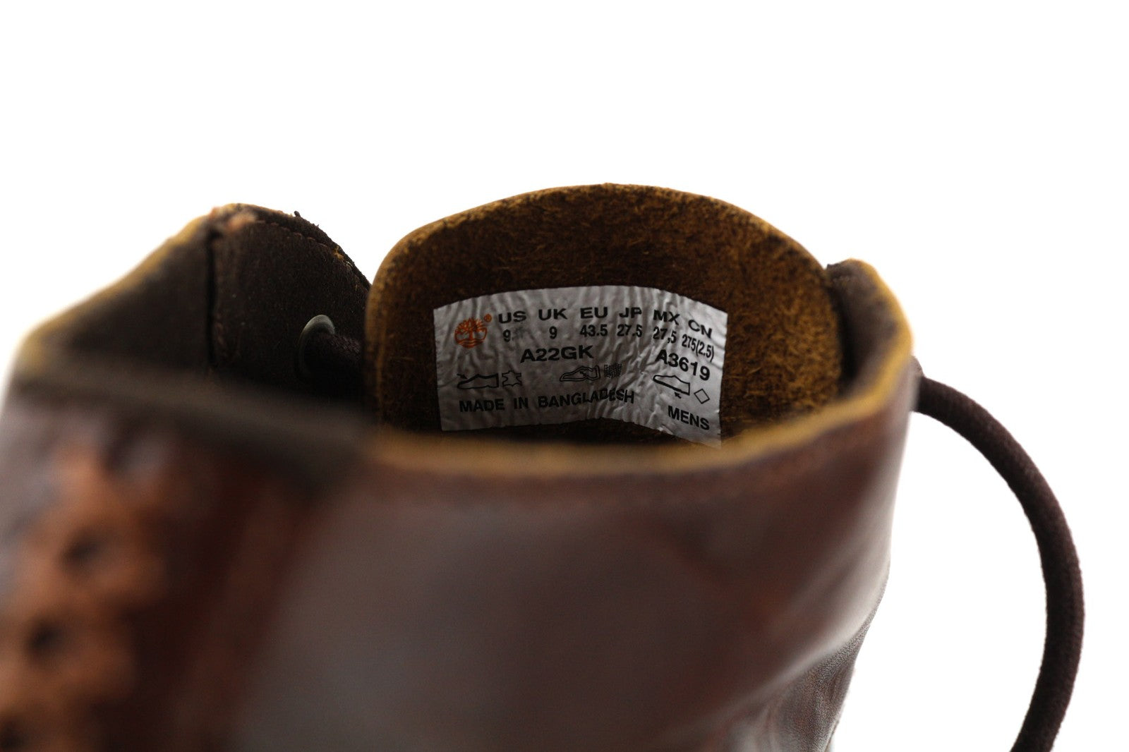 TIMBERLAND A22GK-A3619 vyriški batai EU43/43.5 tamsiai rudi odiniai laisvalaikio batai su raišteliais 