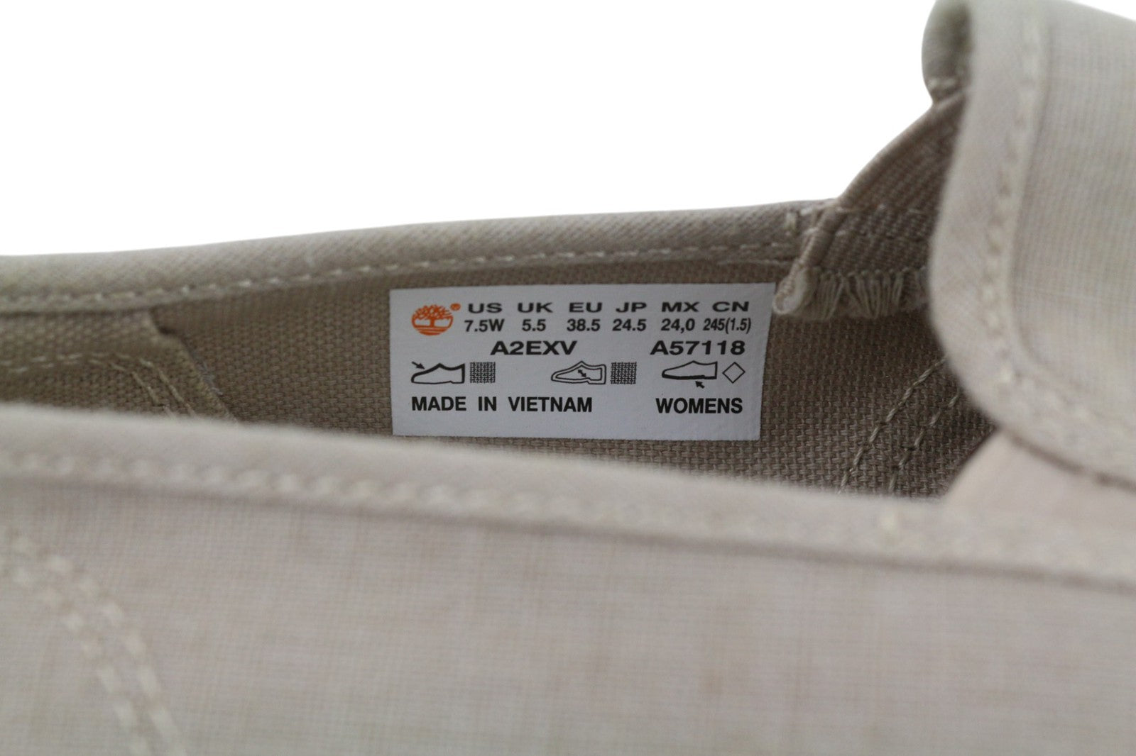 TIMBERLAND A2EXV-A57118 moteriški batai EU38/38.5 pilki tekstiliniai laisvalaikio mokasinai 