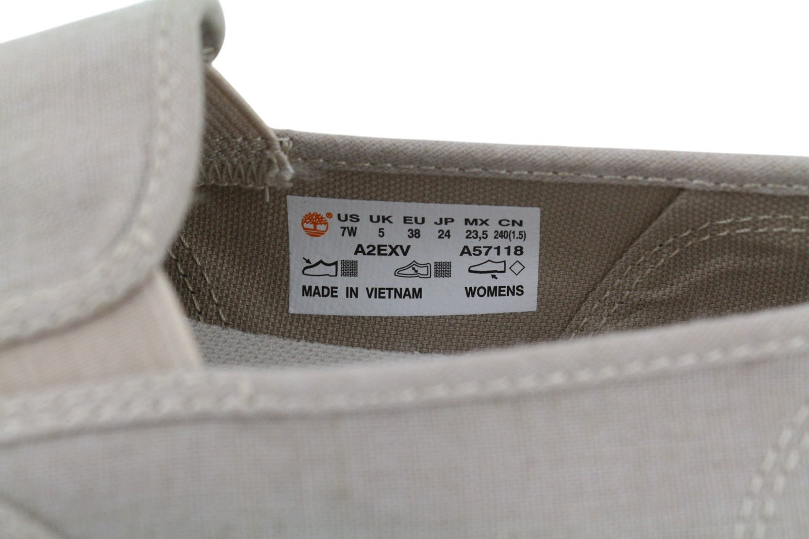 TIMBERLAND A2EXV-A57118 moteriški batai EU38/38.5 pilki tekstiliniai laisvalaikio mokasinai 