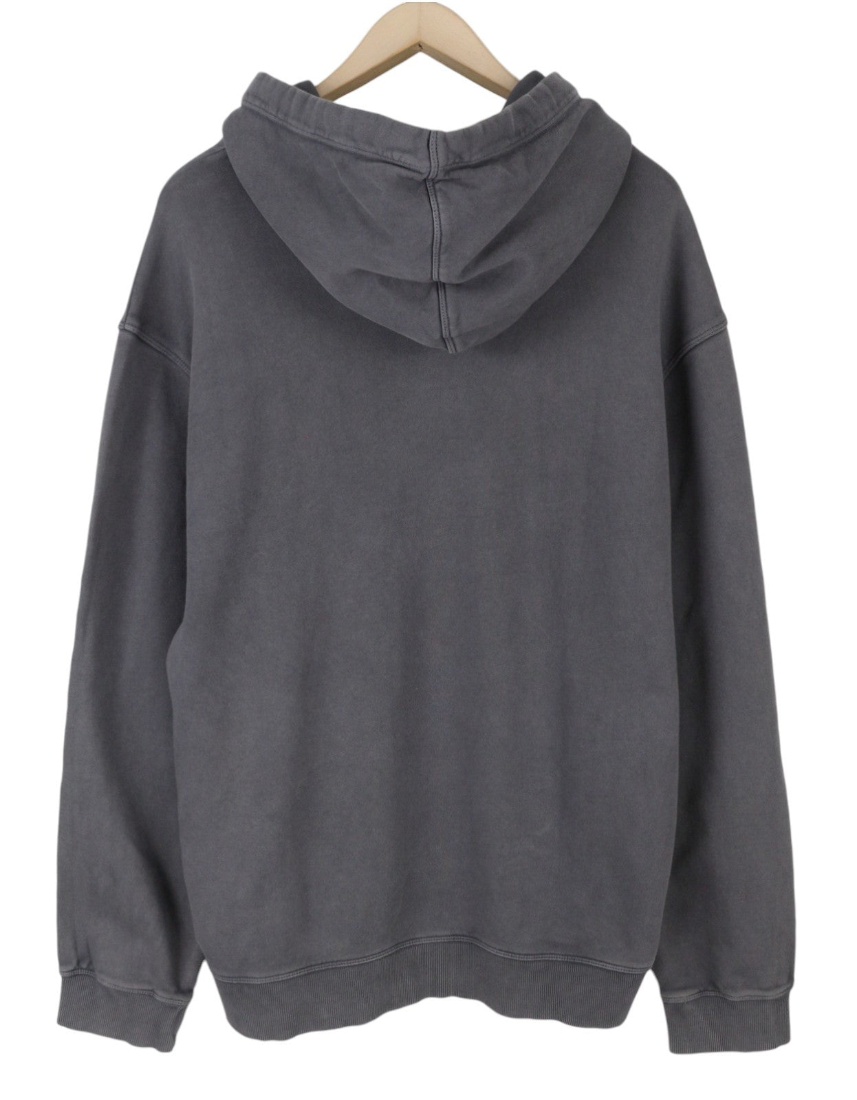 CALVIN KLEIN Men Hoodie 2XL Grey Faded Kangaroo Pocket Embroidered Logo Pullover