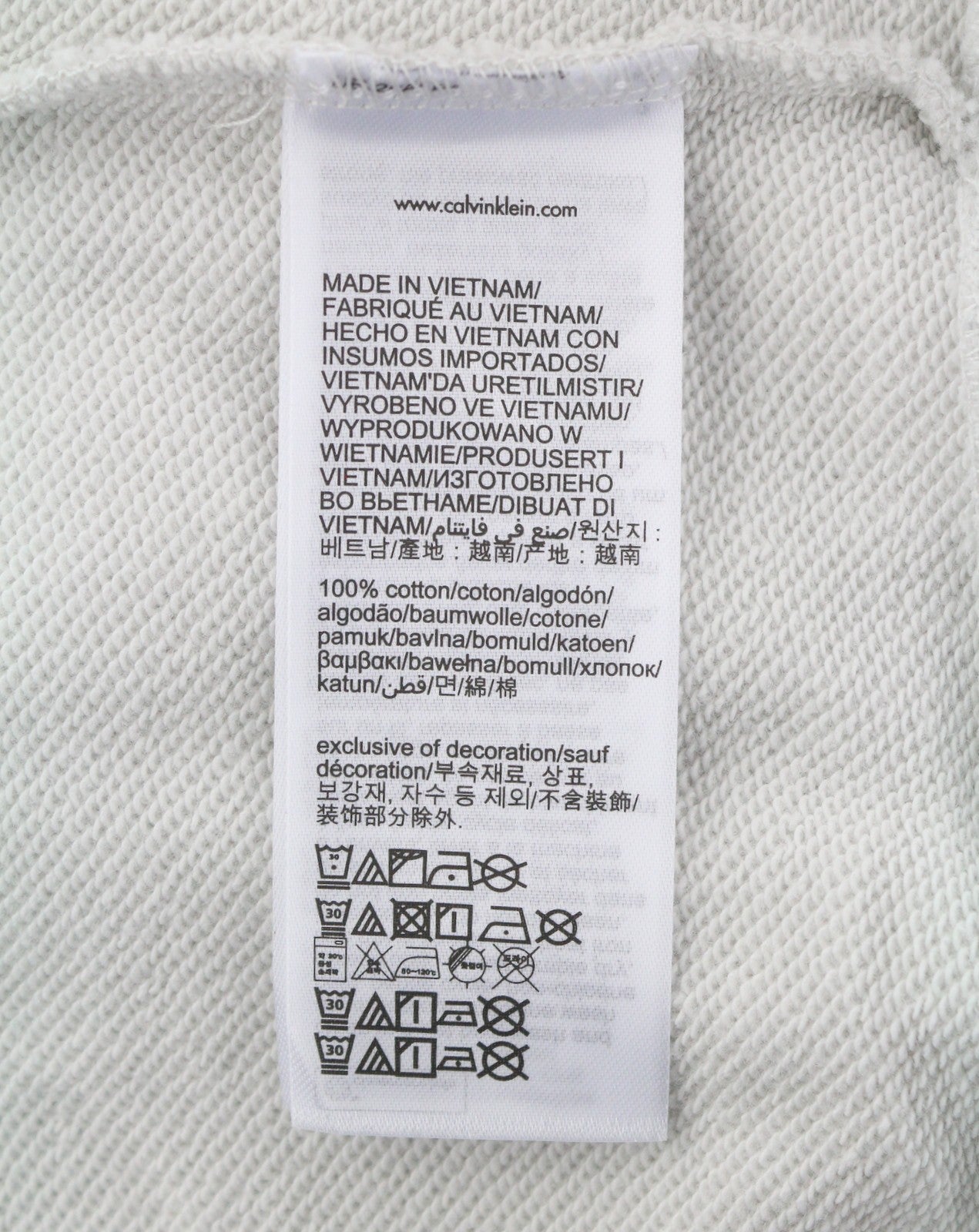 CALVIN KLEIN Men Hoodie XL Lunar Rock Grey Kangaroo Pocket Back Logo Pullover