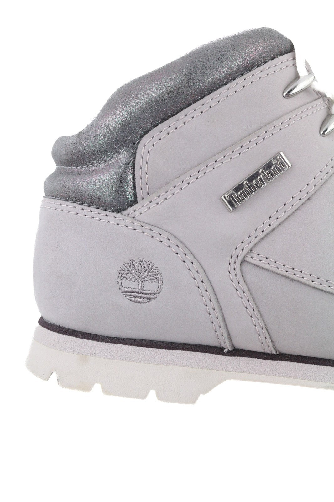 TIMBERLAND A22B6-A40122 Girls Shoes EU37/38 Grey Leather High-Top Lace-Up