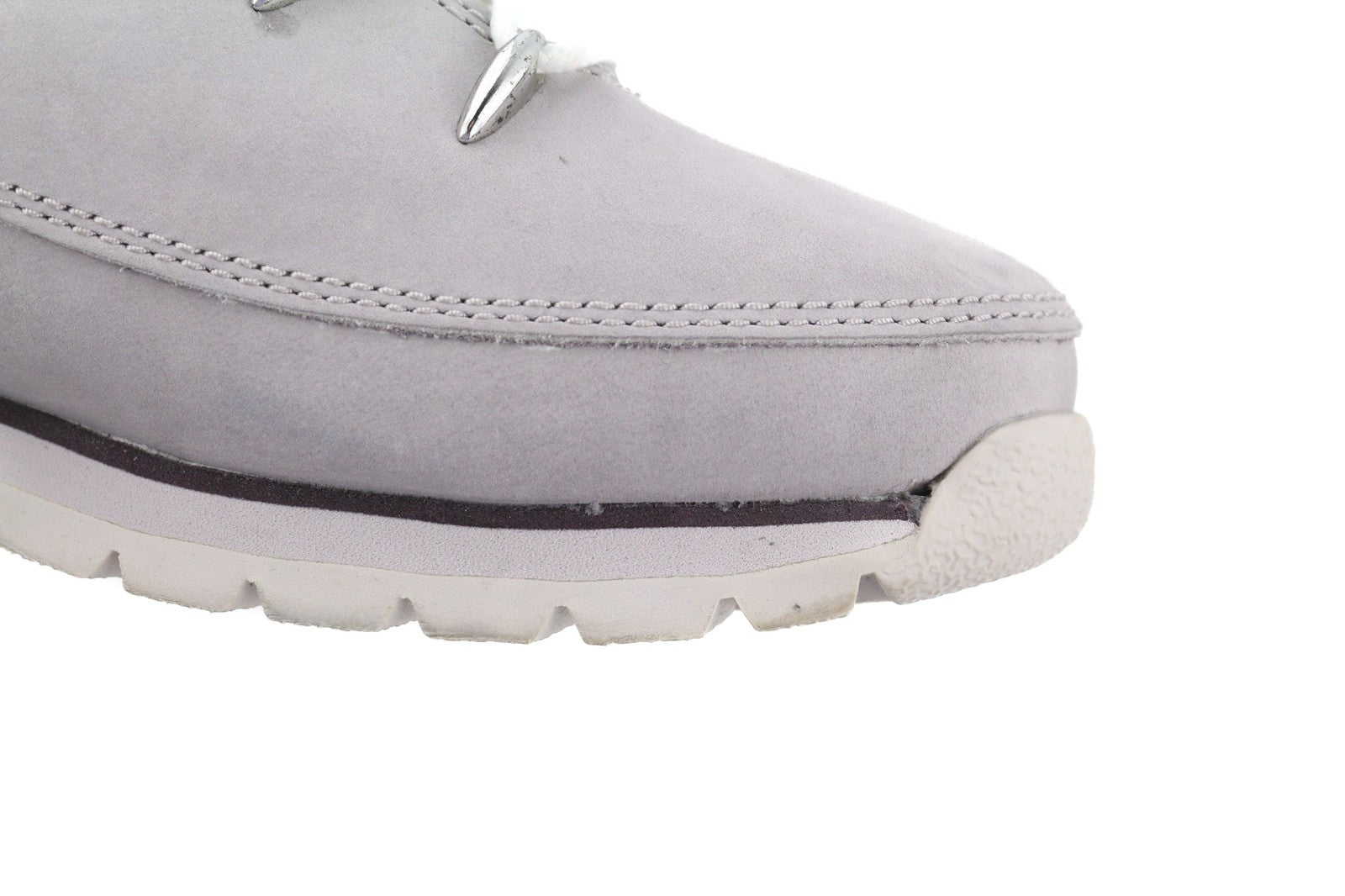 TIMBERLAND A22B6-A40122 Girls Shoes EU37/38 Grey Leather High-Top Lace-Up