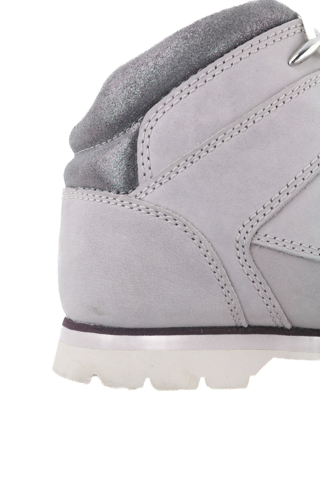 TIMBERLAND A22B6-A40122 Girls Shoes EU37/38 Grey Leather High-Top Lace-Up