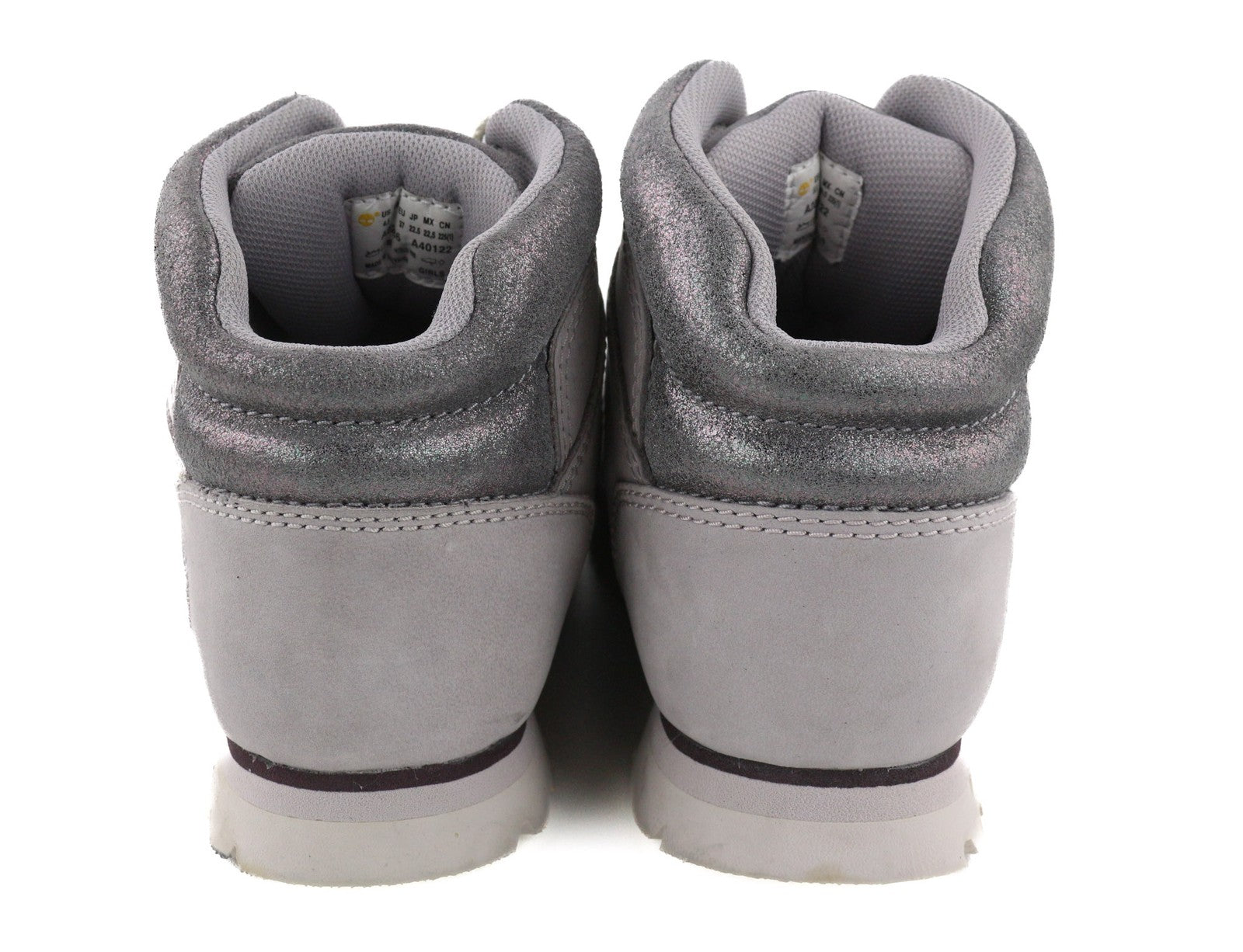 TIMBERLAND A22B6-A40122 Girls Shoes EU37/38 Grey Leather High-Top Lace-Up