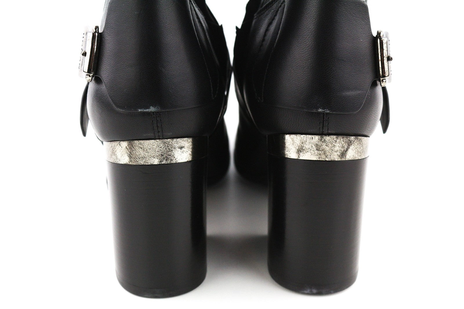 HOGAN moteriški bateliai, 38,5 €, juodi odiniai aukštakulniai aulinukai su sagtimis 