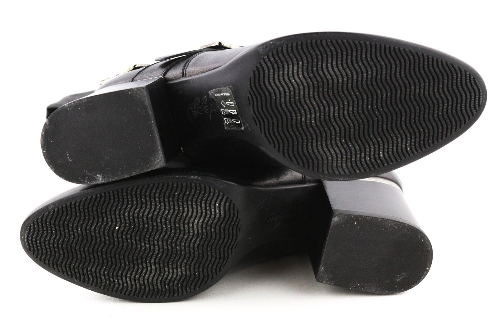 HOGAN moteriški bateliai, 38,5 €, juodi odiniai aukštakulniai aulinukai su sagtimis 