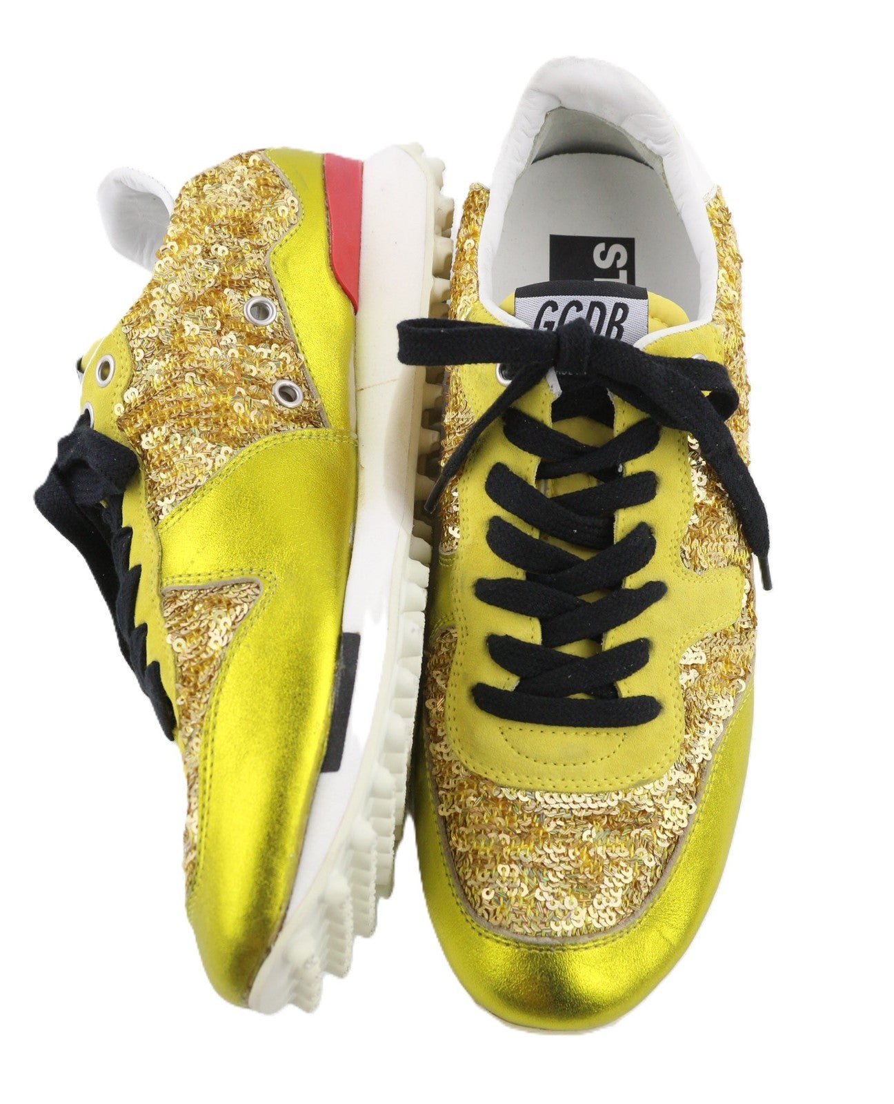 „GOLDEN GOOSE Starland“ moteriški sportbačiai, 39 dydžio, auksinės odos, blizgučiais, žema palaidinė. 