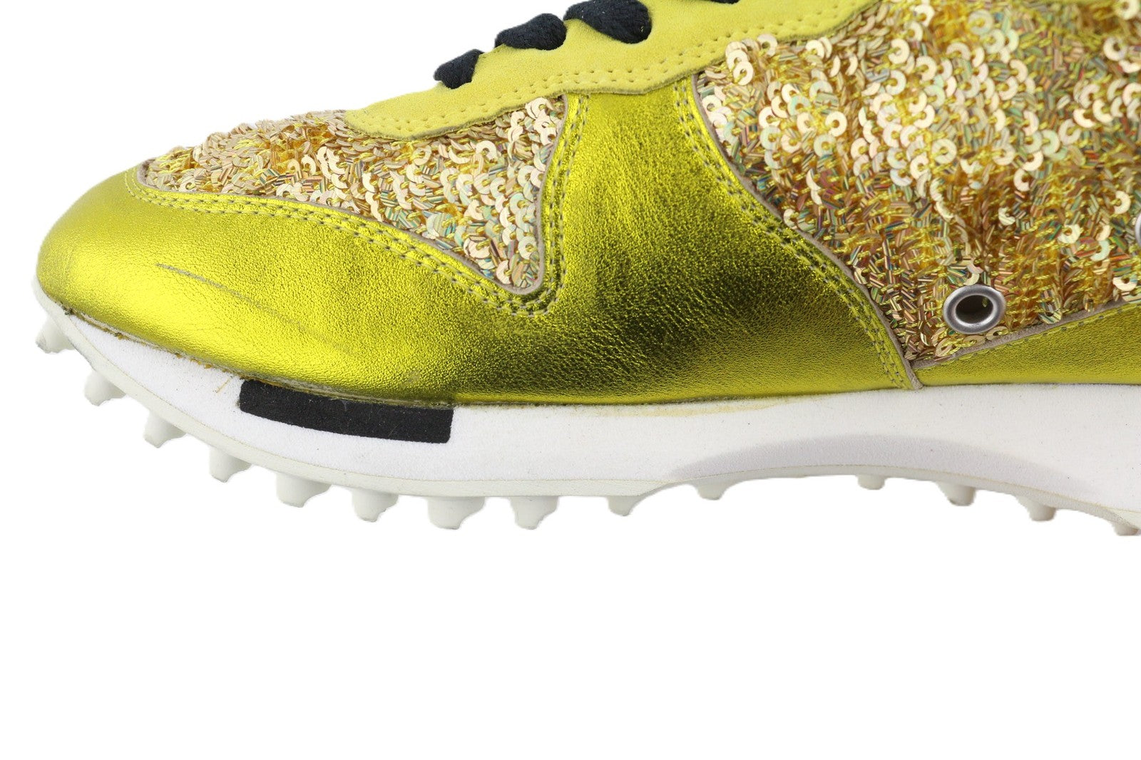 „GOLDEN GOOSE Starland“ moteriški sportbačiai, 39 m., auksinės odos, blizgučiais puošti laisvalaikio bateliai. 