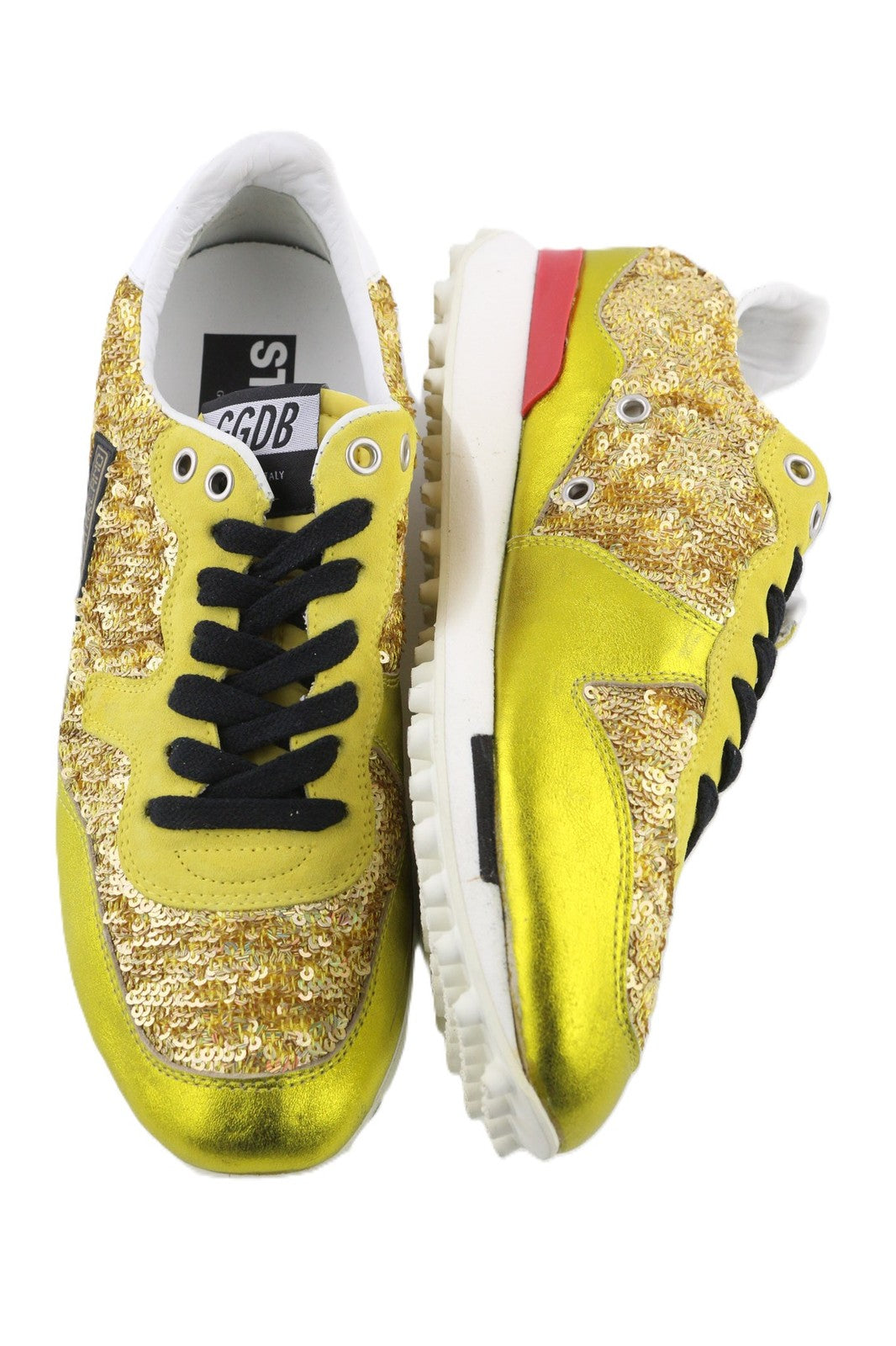 „GOLDEN GOOSE Starland“ moteriški sportbačiai, 39 m., auksinės odos, blizgučiais puošti laisvalaikio bateliai. 