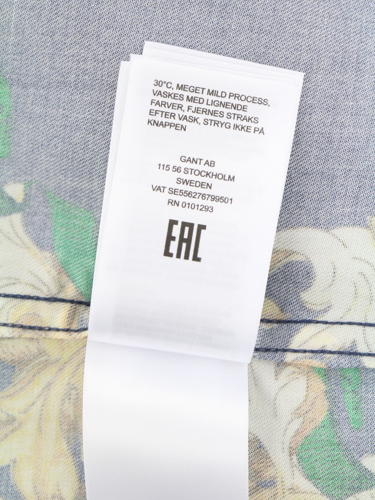 GANT Rel Chain Print Lyocell Town vyriški marškinėliai L dydžio, vakarinės mėlynos spalvos, laisvo kirpimo, laisvalaikio stiliaus 