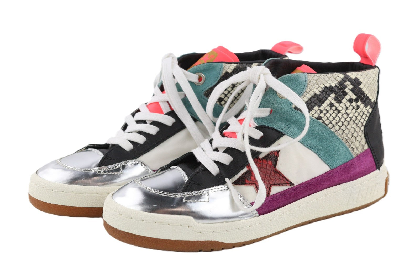 „GOLDEN GOOSE Noah“ moteriški sportbačiai, 39 m., įvairiaspalviai, odiniai, aukštakulniai, su raišteliais. 