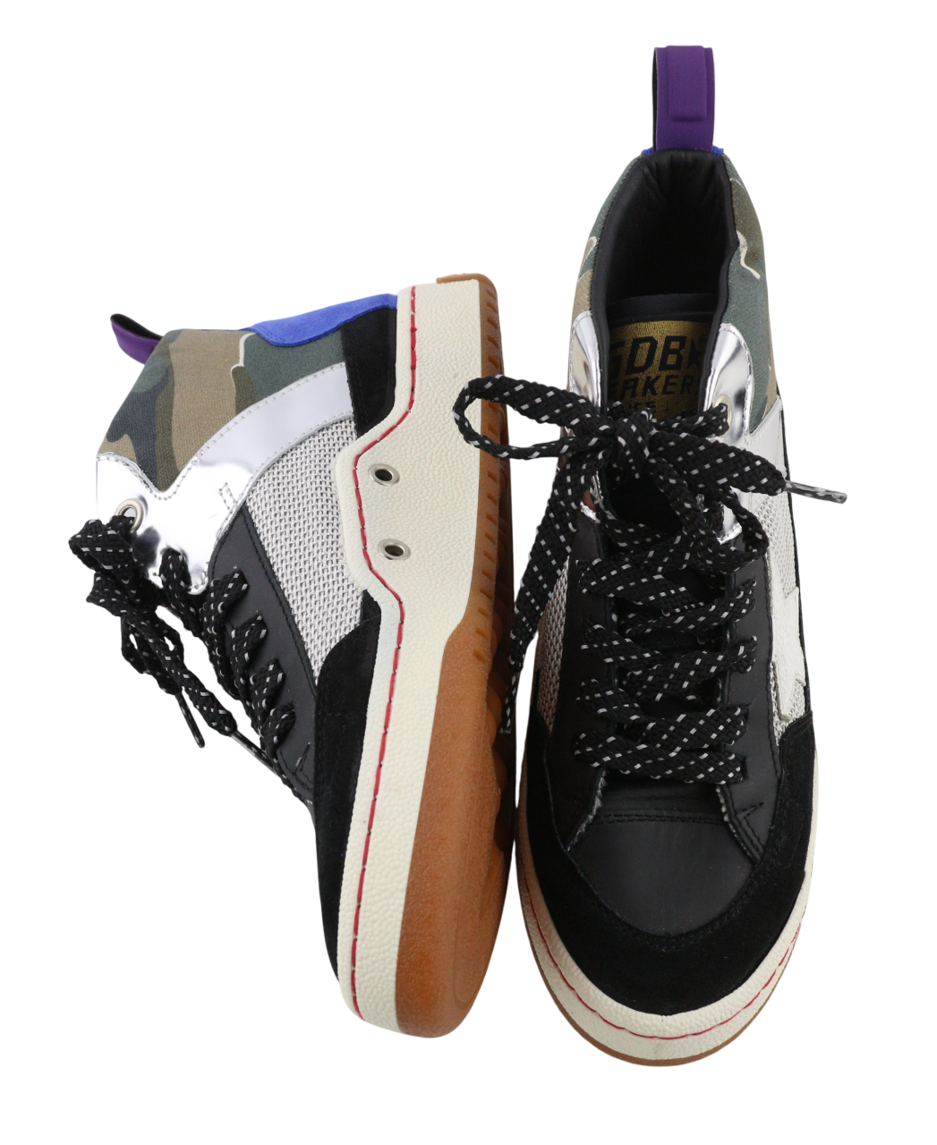 GOLDEN GOOSE Noah moteriški sportbačiai EU39 juodi pilki raštuoti aukštakulniai sportbačiai 