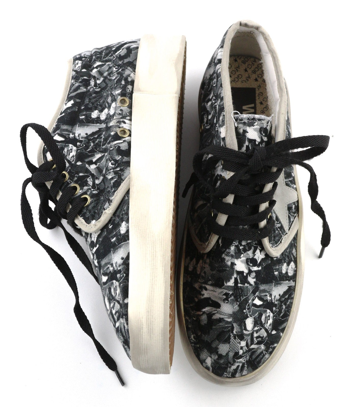 „GOLDEN GOOSE“ aukštos klasės vyriški sportbačiai, pilki, raštuoti, sendinti, suvarstomi 