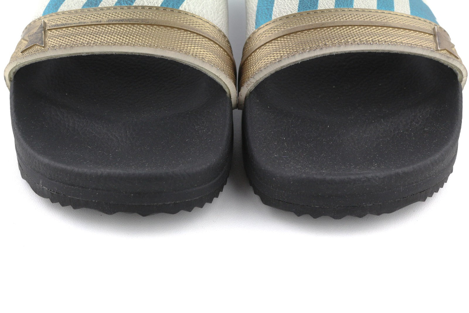 GOLDEN GOOSE Poolstar Women Slippers EU39 Black White Slip-On Summer Pair