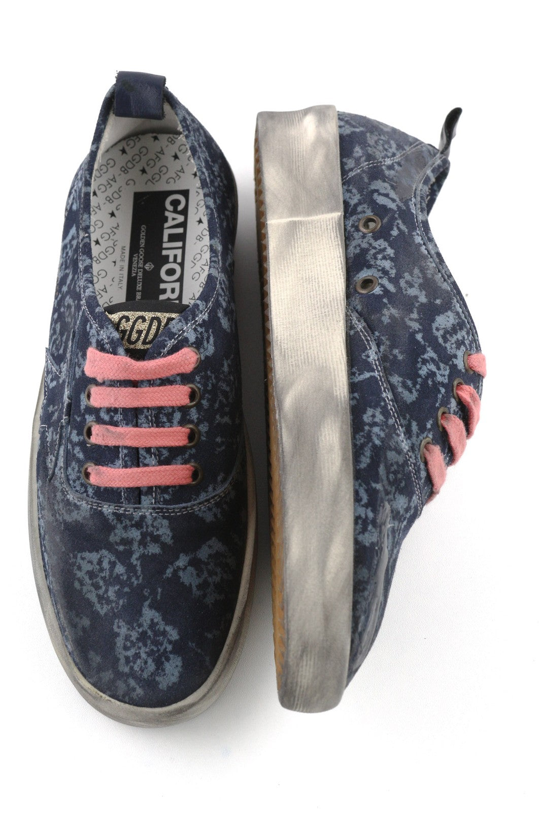 „GOLDEN GOOSE California“ moteriški sportbačiai, 39 dydis, mėlyni, sendinto rašto, žemapadžiai, suvarstyti. 