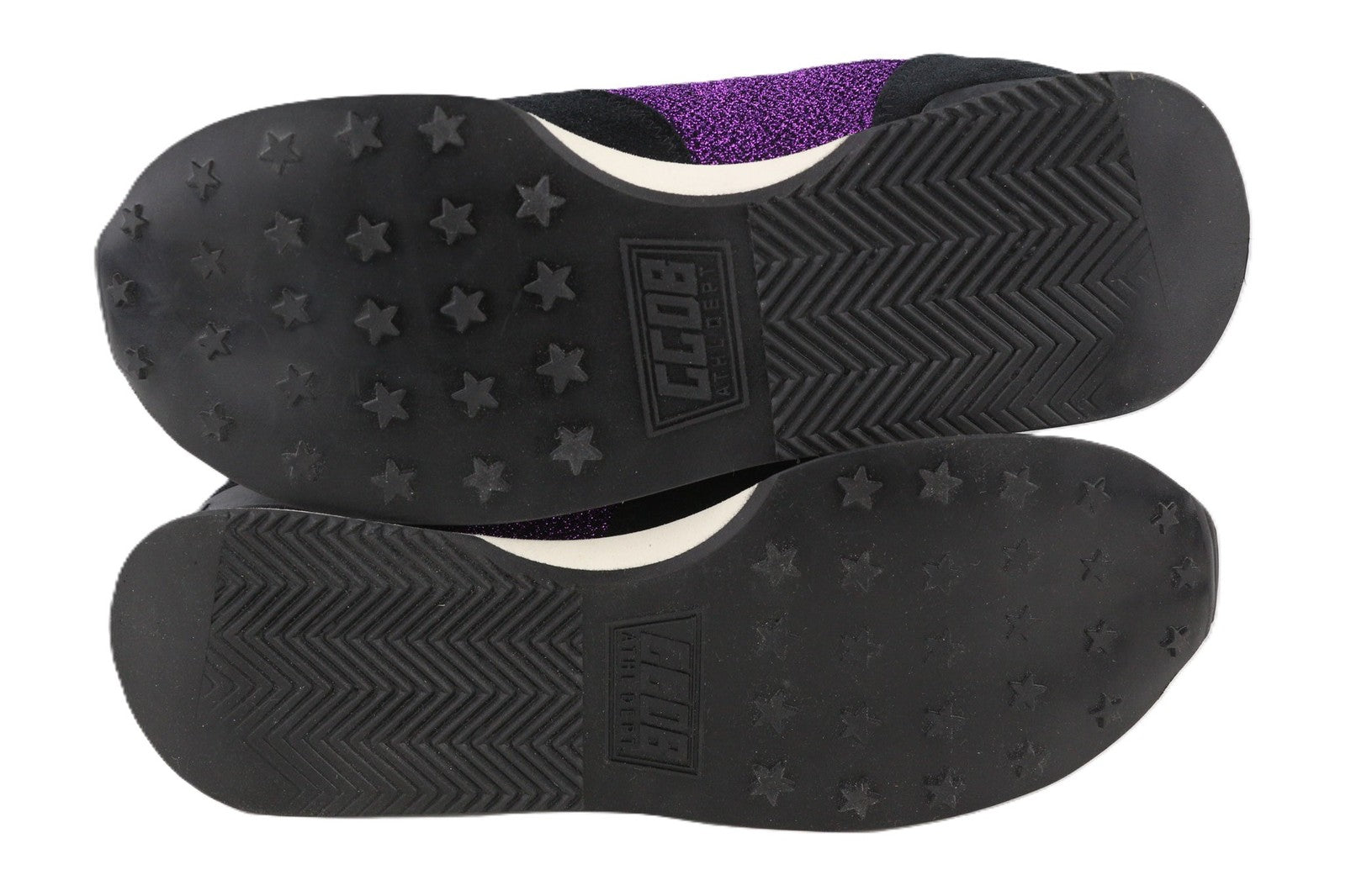 „GOLDEN GOOSE“ bėgimo bateliai moterims, 39 dydžio, violetiniai juodi, odiniai, blizgantys, žemakulniai bateliai, pora. 