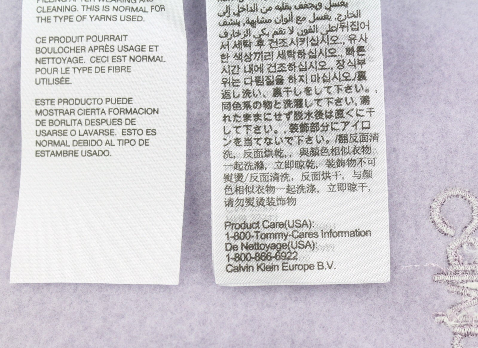 CALVIN KLEIN vyriškas džemperis M su levandų ir violetinės spalvos apvalia kaklo iškirpte ir logotipu, didelis megztinis 