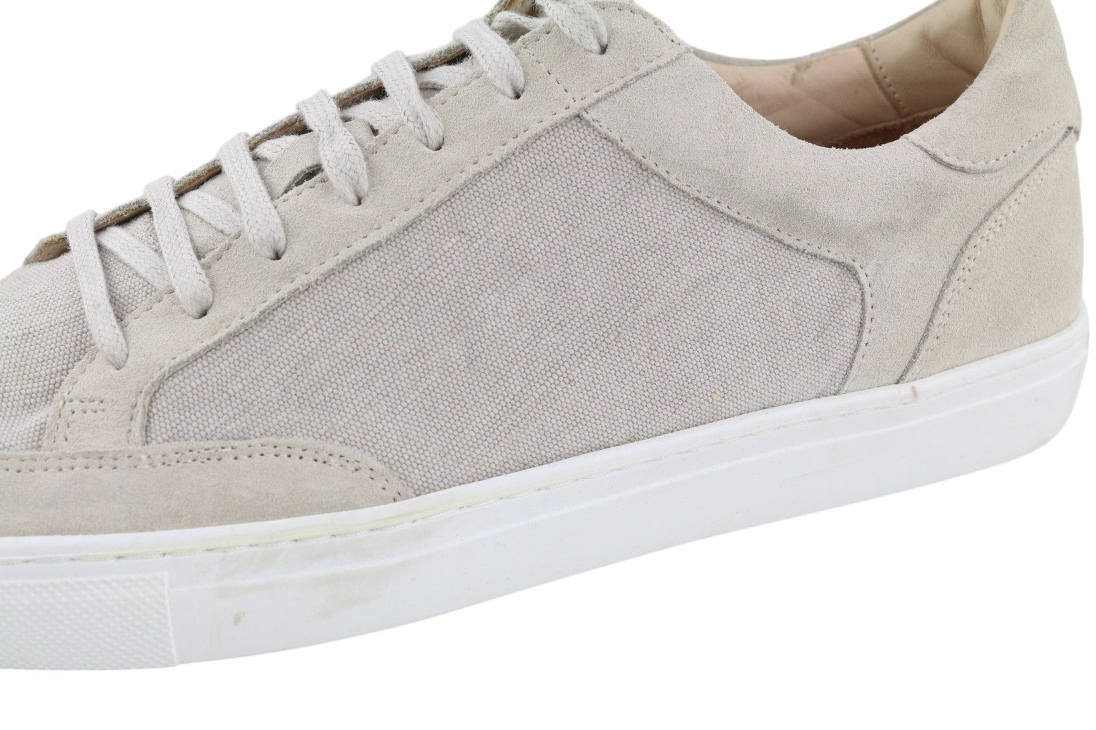 SUITSUPPLY Men Shoes EU46 Light Grey Textile Leather Low Laced Casual