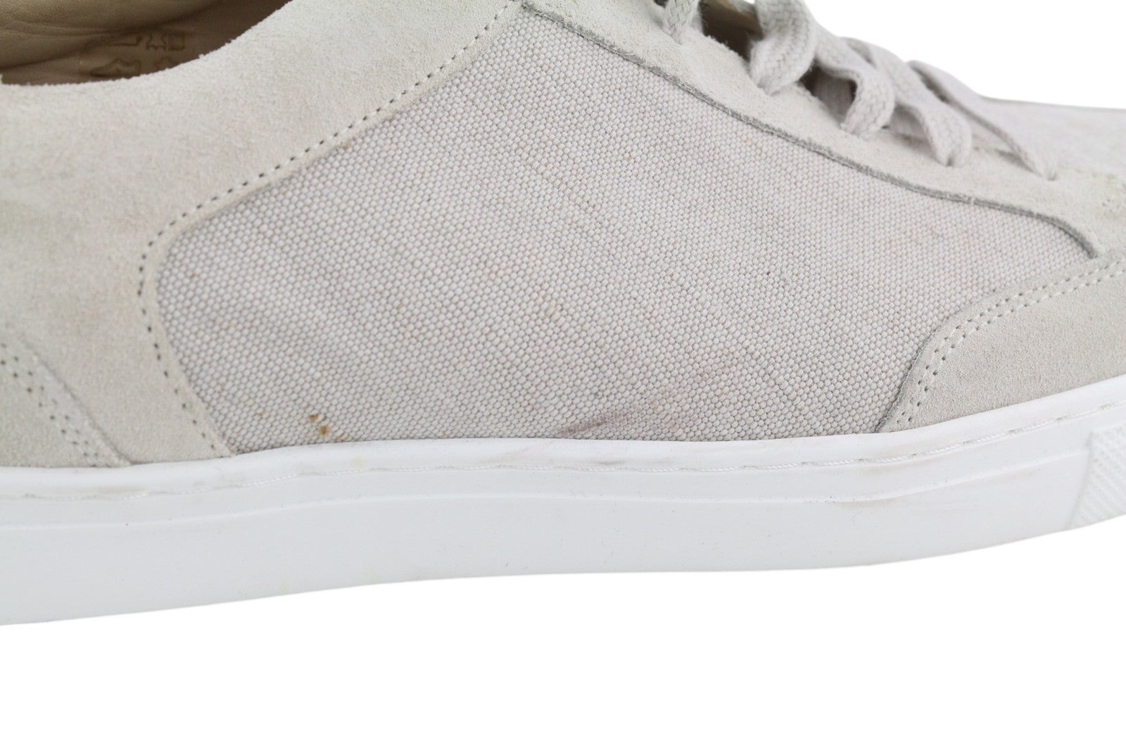 SUITSUPPLY Men Shoes EU46 Light Grey Textile Leather Low Laced Casual