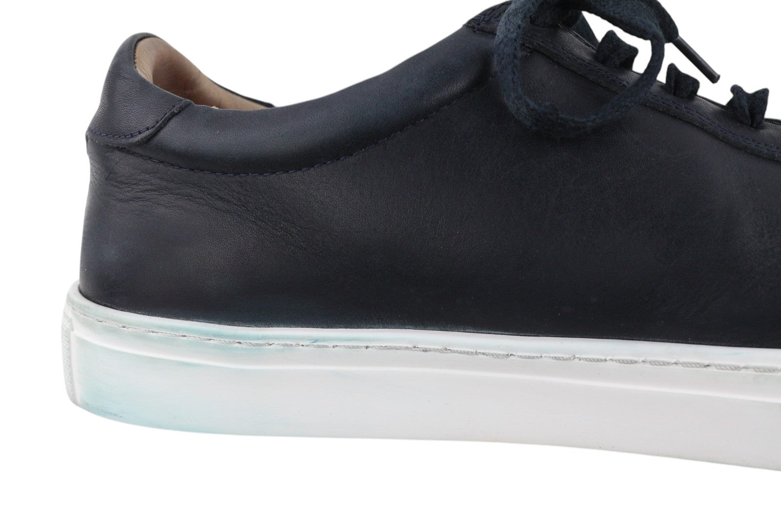 SUITSUPPLY Men Shoes EU45 Navy Blue Leather Low-Top Laced Sneaker
