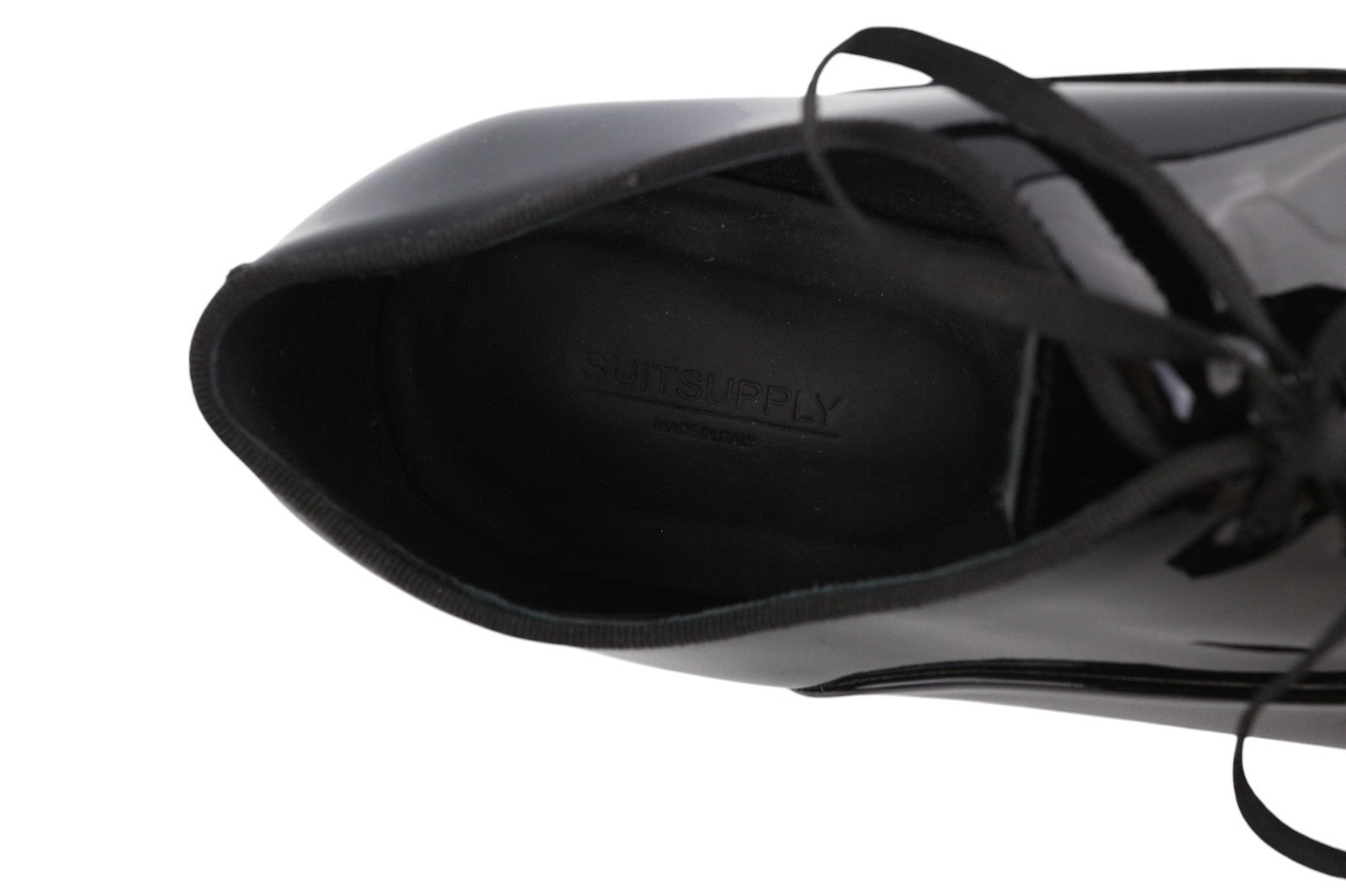 SUITSUPPLY Men Shoes EU41.5 Black Lacquered Formal Laced Low-Top