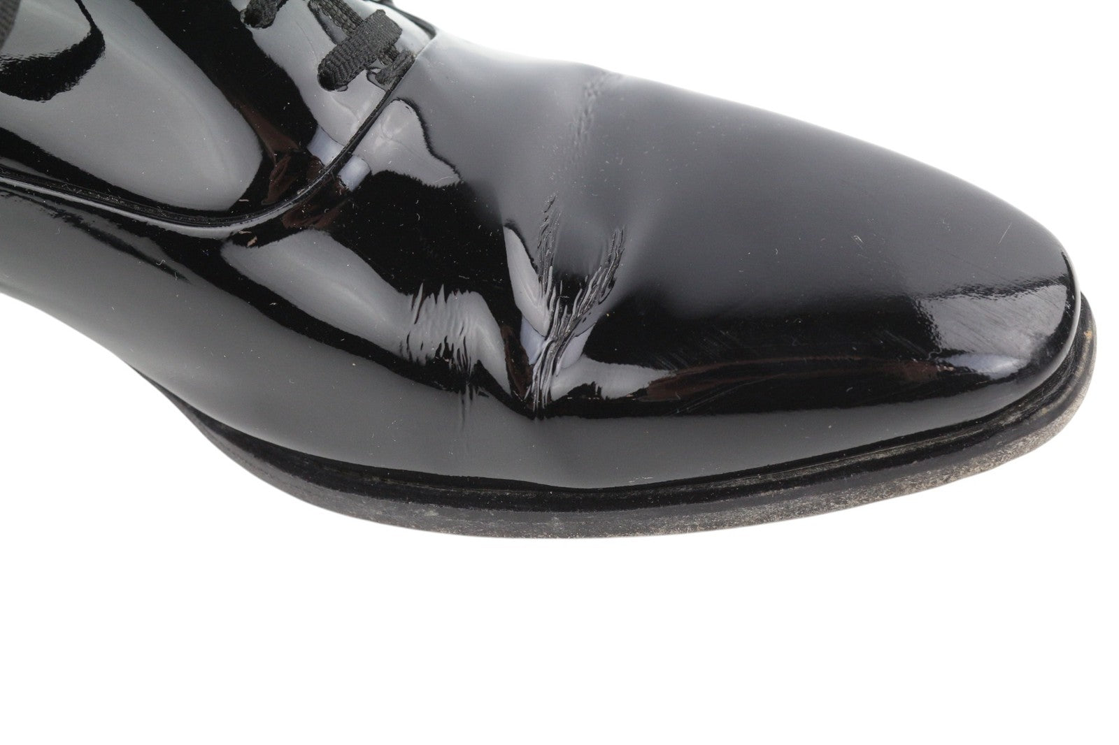 SUITSUPPLY Men Shoes EU41.5 Black Lacquered Formal Laced Low-Top