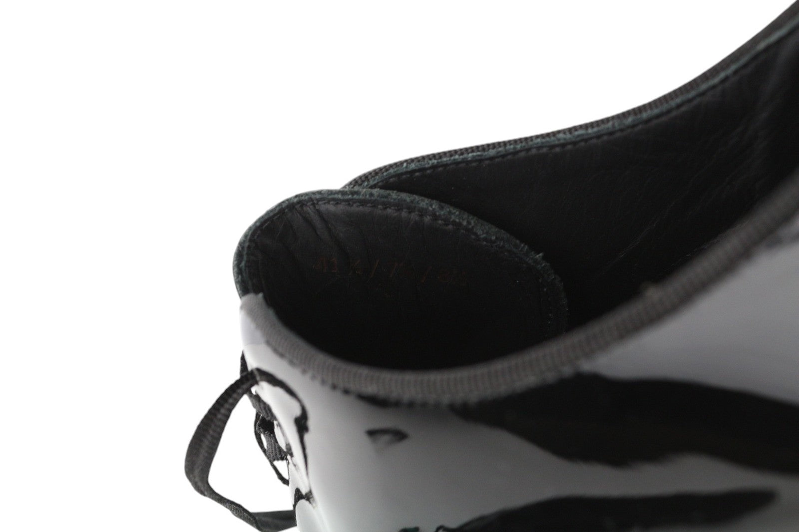 SUITSUPPLY Men Shoes EU41.5 Black Lacquered Formal Laced Low-Top