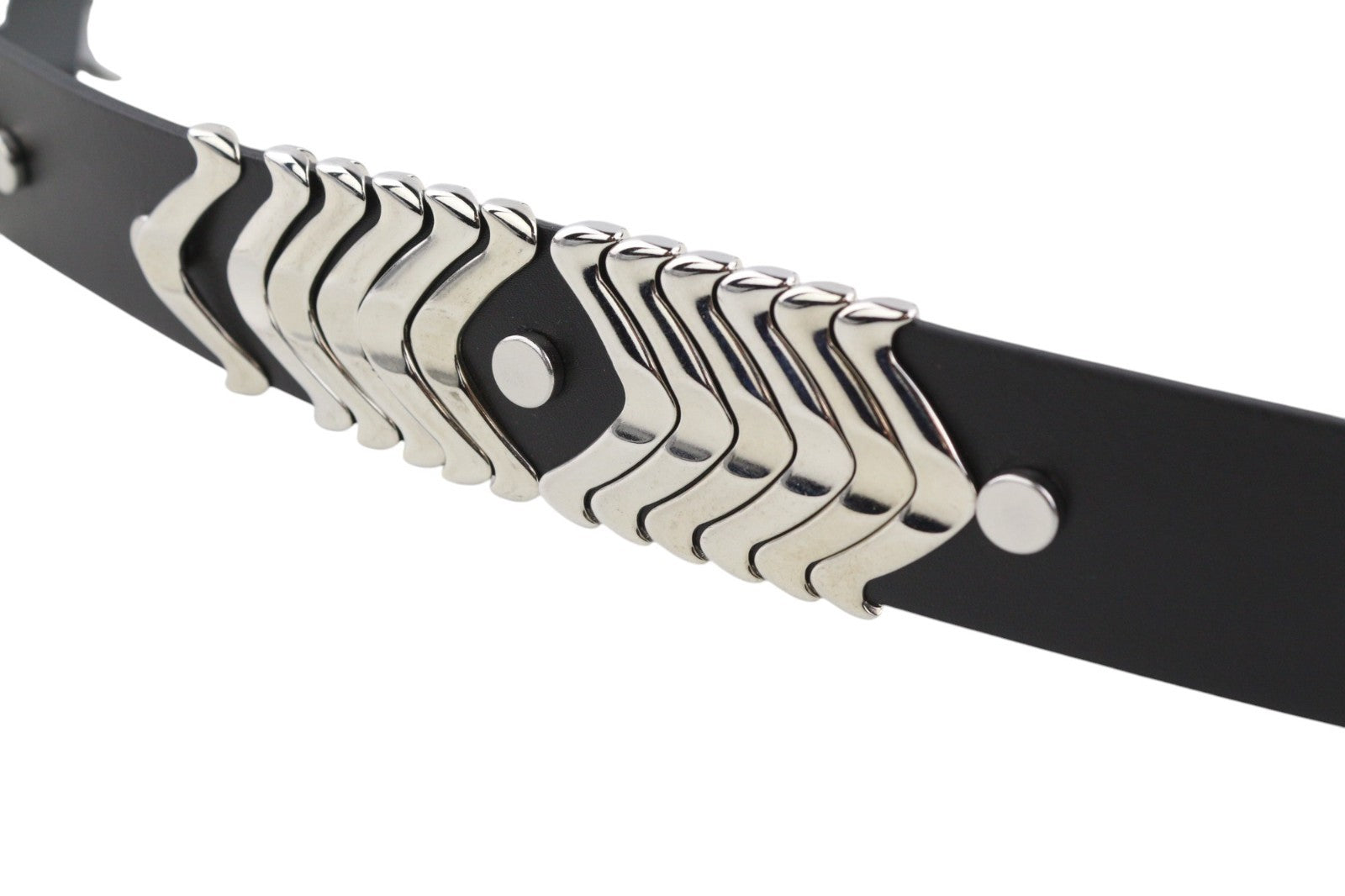 DIESEL D-Burny moteriškas diržas, 90 cm, juodas, odinis, su detalėmis, sagtimis, RRP180 