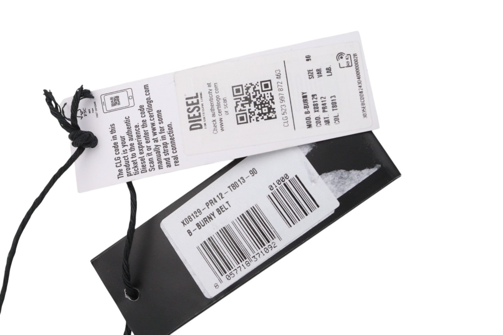 DIESEL D-Burny moteriškas diržas, 90 cm, juodas, odinis, su detalėmis, sagtimis, RRP180 