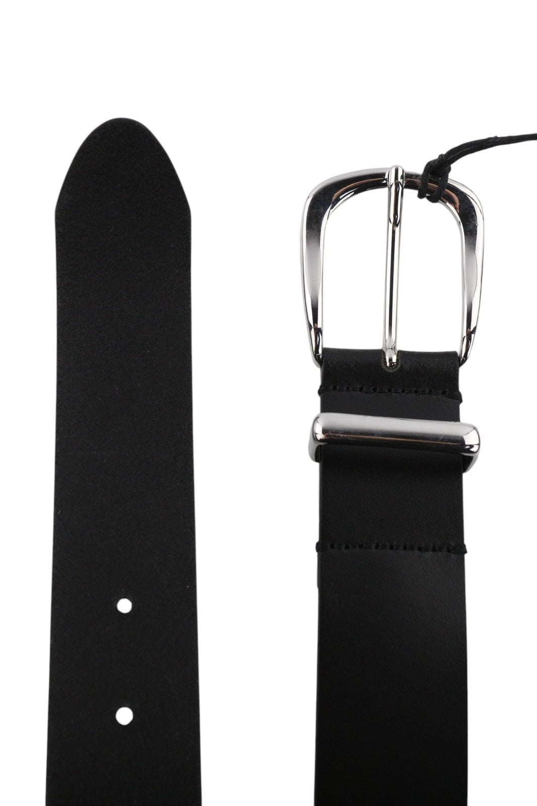 DIESEL D-Burny moteriškas diržas, 85 cm, juodas, odinis, su detalėmis metalinėje sagtyje, RRP180 