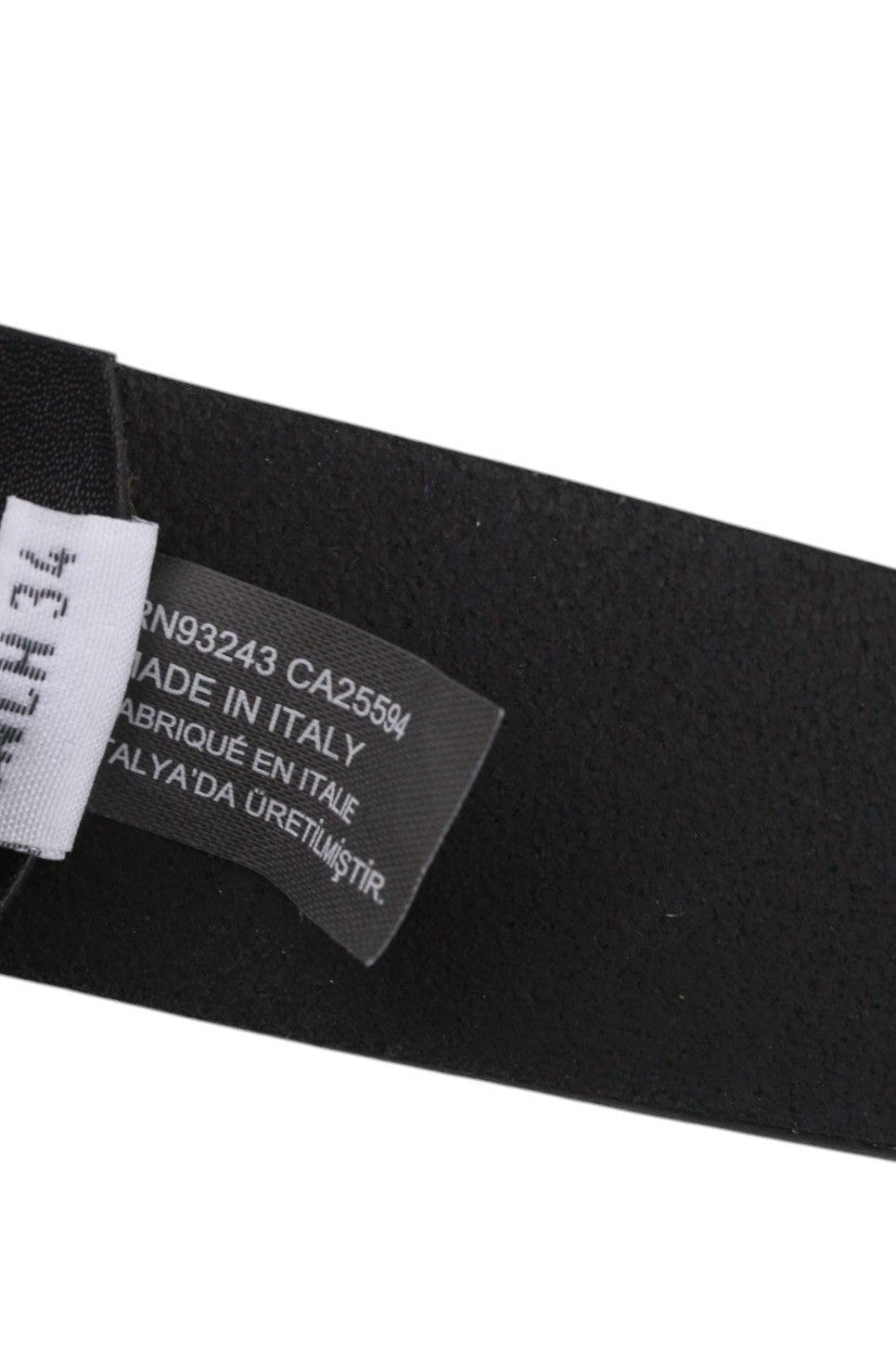 DIESEL D-Burny moteriškas diržas, 85 cm, juodas, odinis, su detalėmis metalinėje sagtyje, RRP180 