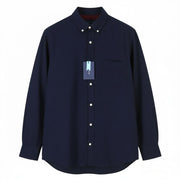 GANT Reg Herringbone flaneliniai vyriški marškinėliai L dydžio, vakaro mėlyna, su sagomis žemyn iškirpte, laisvalaikio stiliaus