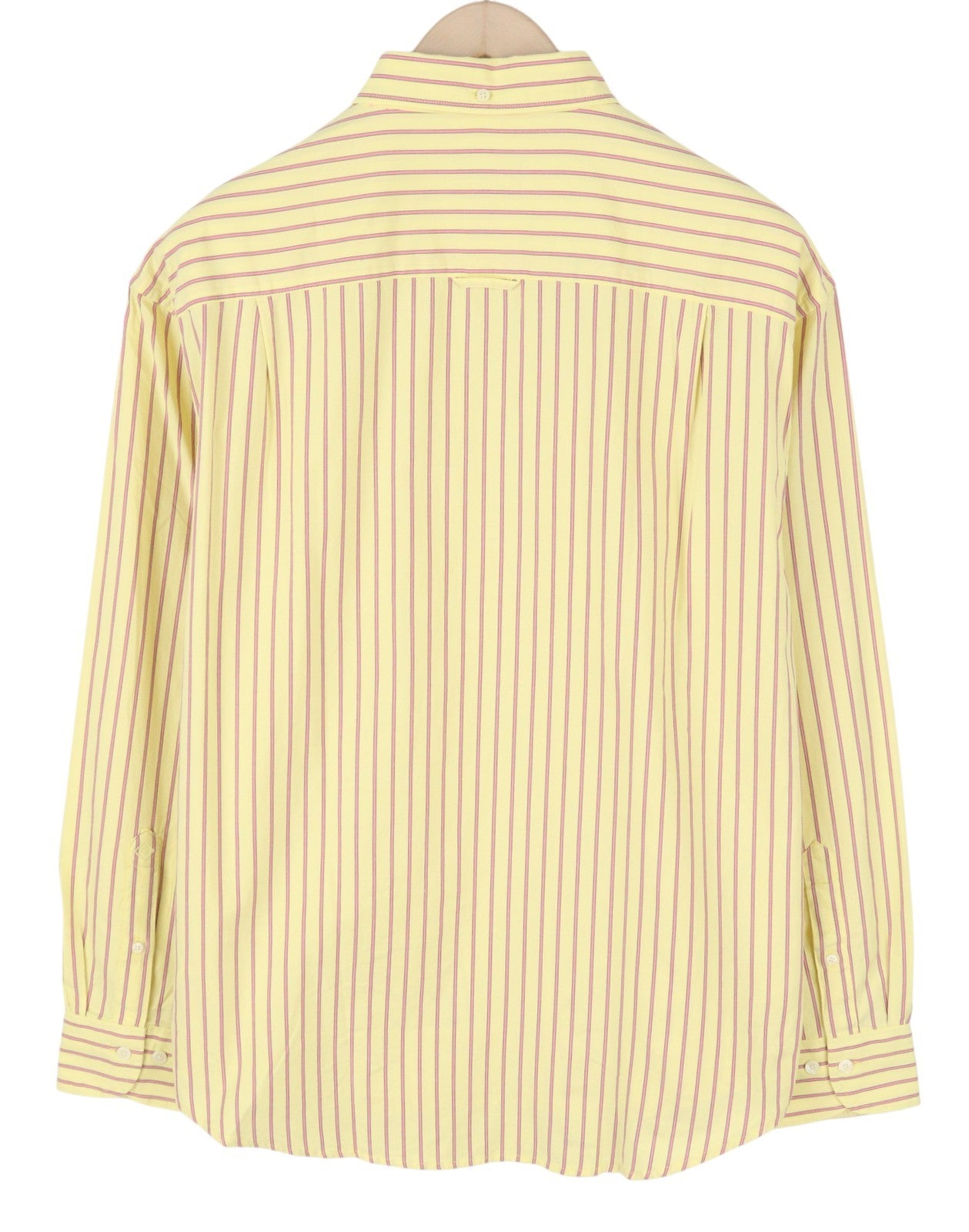 GANT Rel Oxford Stripe vyriški marškinėliai S, citrininė spalva, sagomis užsegama apykakle, užlopytomis kišenėmis, laisvalaikio stilius 