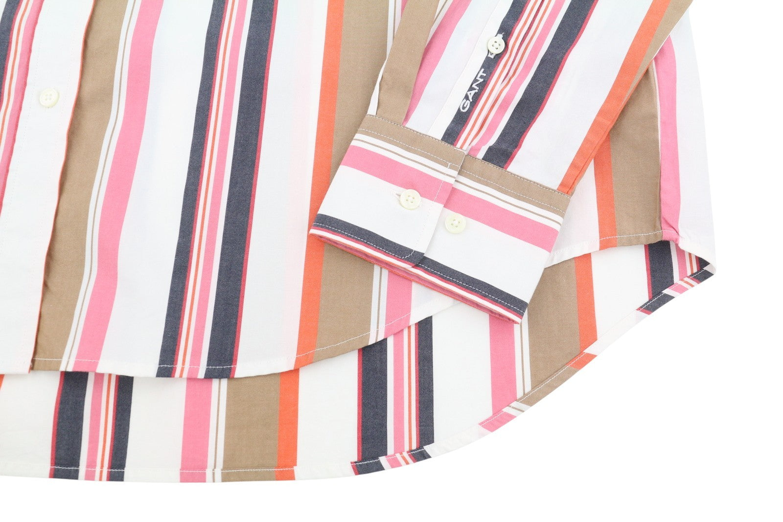 GANT laisvalaikio marškinėliai su dryžiais, 40 dydžio, kiaušinio lukšto formos, su sagomis apačioje, dideli laisvi marškinėliai 