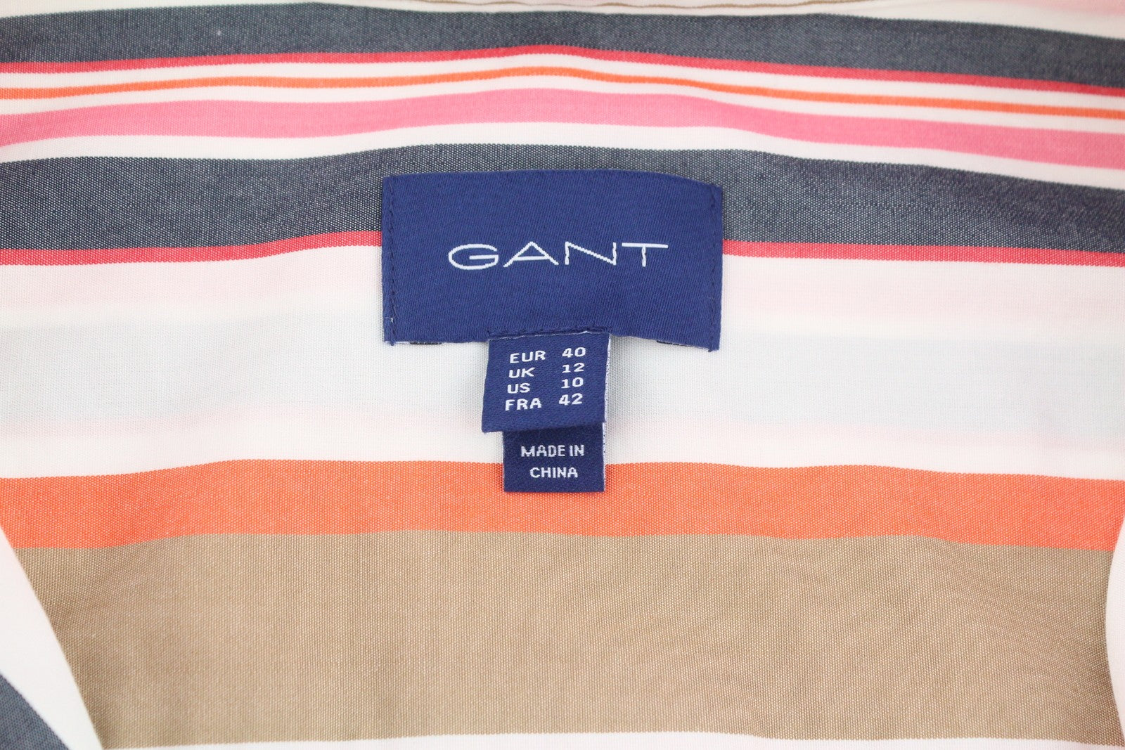 GANT laisvalaikio marškinėliai su dryžiais, 40 dydžio, kiaušinio lukšto formos, su sagomis apačioje, dideli laisvi marškinėliai 