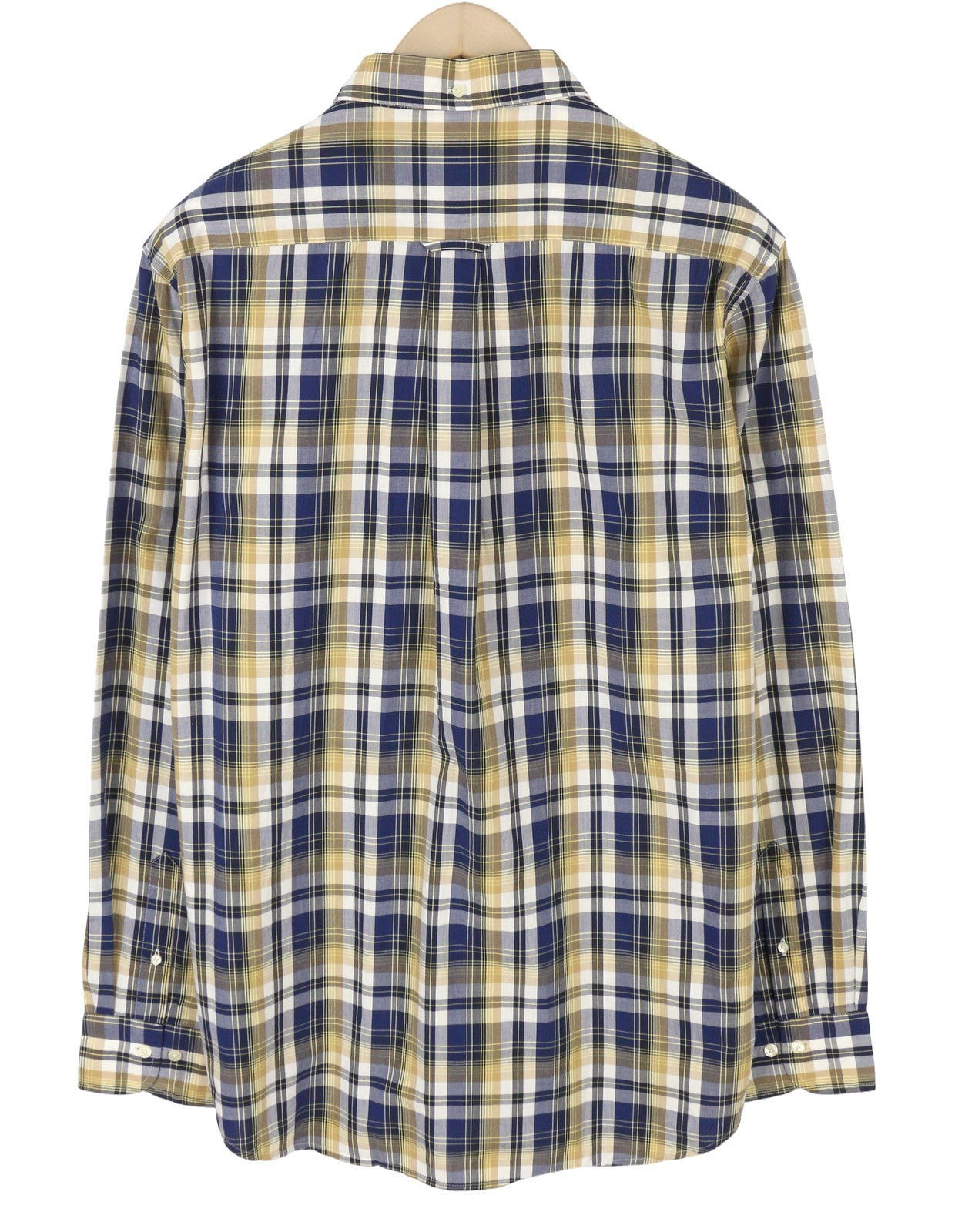 GANT Reg Washed Poplin Check vyriški marškinėliai L dydžio lazdyno medžio smėlio spalvos su sagomis žemyn iškirpte laisvalaikio stiliumi