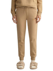 GANT Archive Shield moteriškos kelnės M rudos su raišteliu juosmenyje Jogg sportinės kelnės 