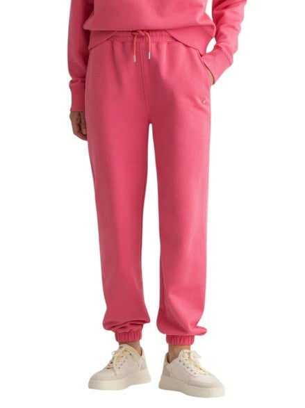 GANT Rel Icon Essential moteriškos kelnės M rožinės su raišteliu juosmens jogg sportinės kelnės 