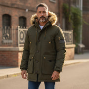 DIESEL V-Colby Men's Jacket S Khaki Parka Hooded Insulated Mid-Lenght RRP395