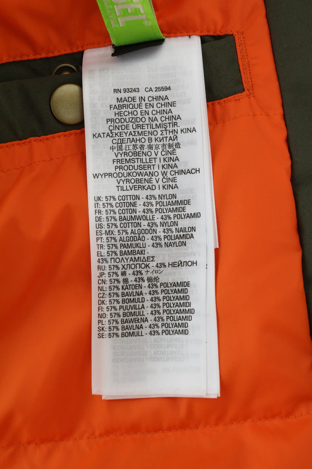 DIESEL V-Colby Men's Jacket S Khaki Parka Hooded Insulated Mid-Lenght RRP395