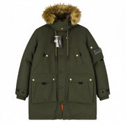 DIESEL V-Colby Men's Jacket S Khaki Green Hooded Parka Insulated RRP395