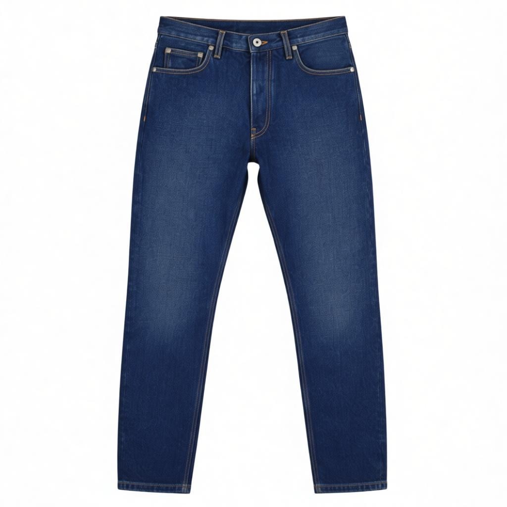 OFF-WHITE ARR vyriški džinsai W31 tamsiai mėlyni siaurėjantys skalbti džinsai su sagomis, RRP650 