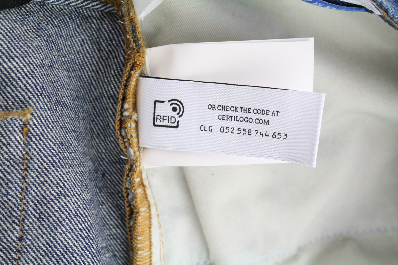 OFF-WHITE ARR vyriški džinsai W31 tamsiai mėlyni siaurėjantys skalbti džinsai su sagomis, RRP650 