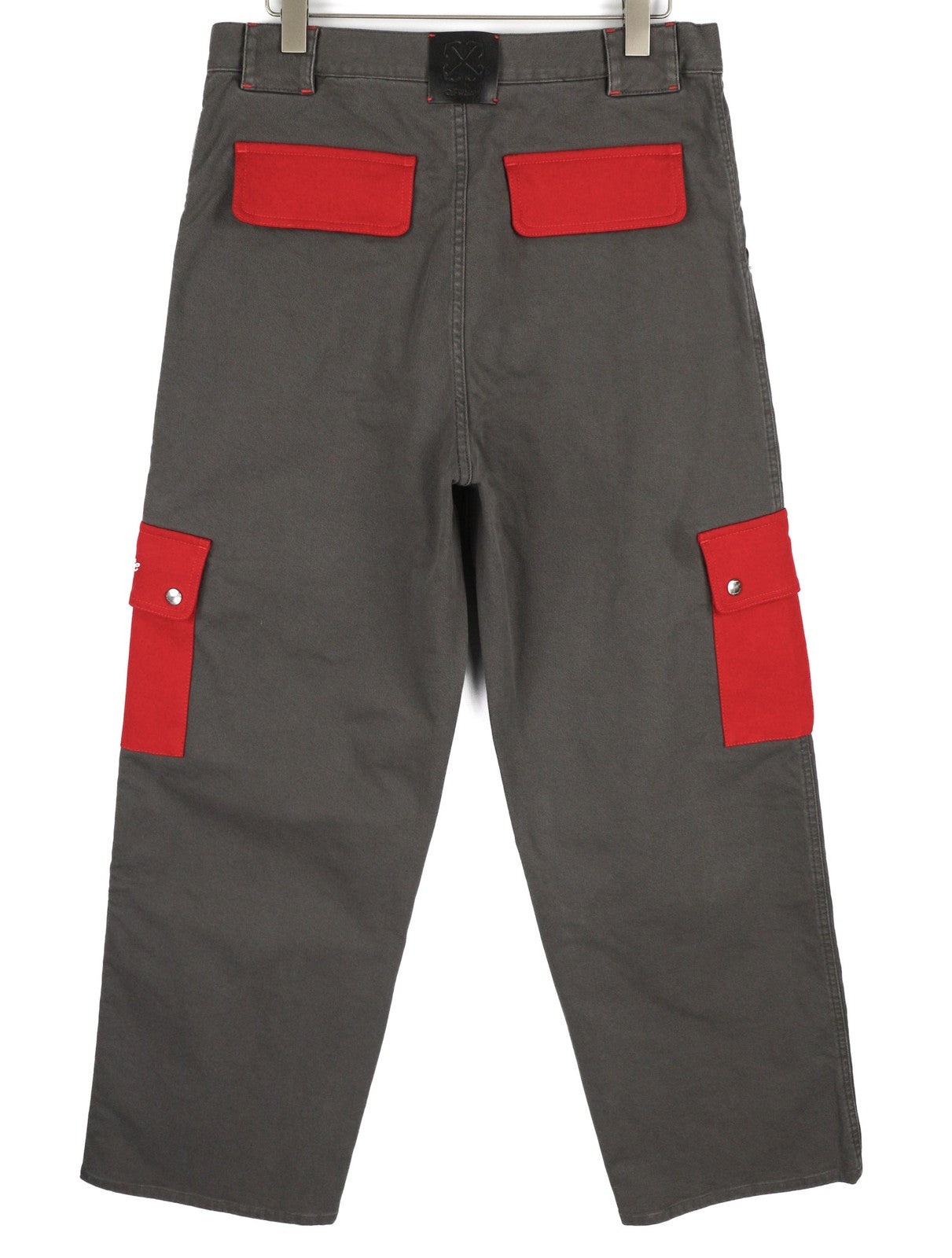OFF-WHITE Script Canv Cargo Men Trousers W32 Red Canvas Cargo Pocket RRP550