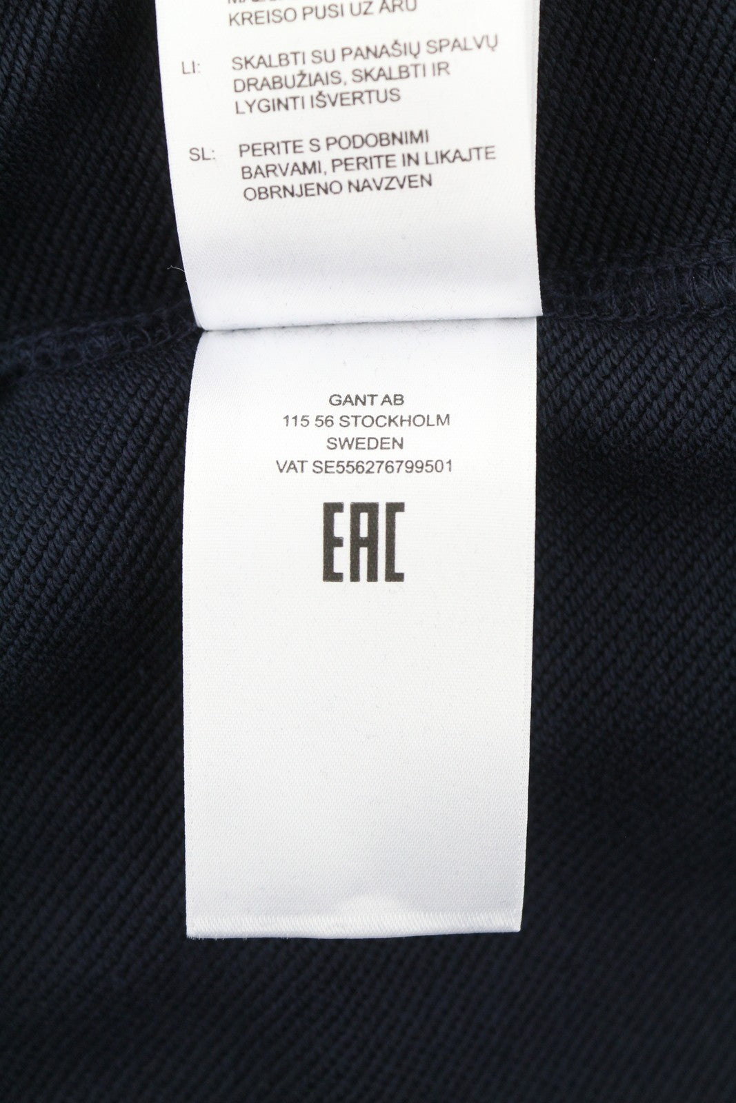 GANT Men Trousers XL Dark Navy Drawstring Waist Embroidered Logo Jogg Sweatpants